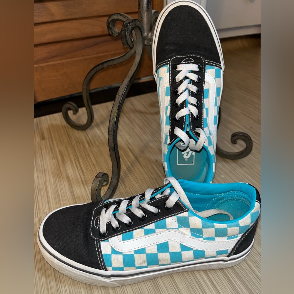 Vans Blue Checkered Sneakers